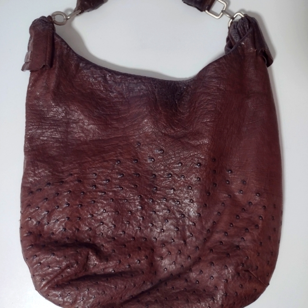 Ostrich hobo bag
